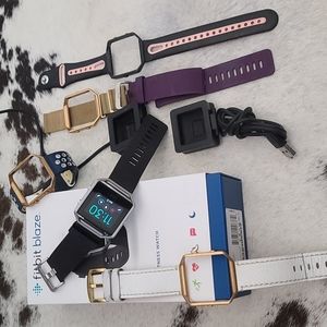 Fitbit Blaze activity tracker smart watch with bands and chargers